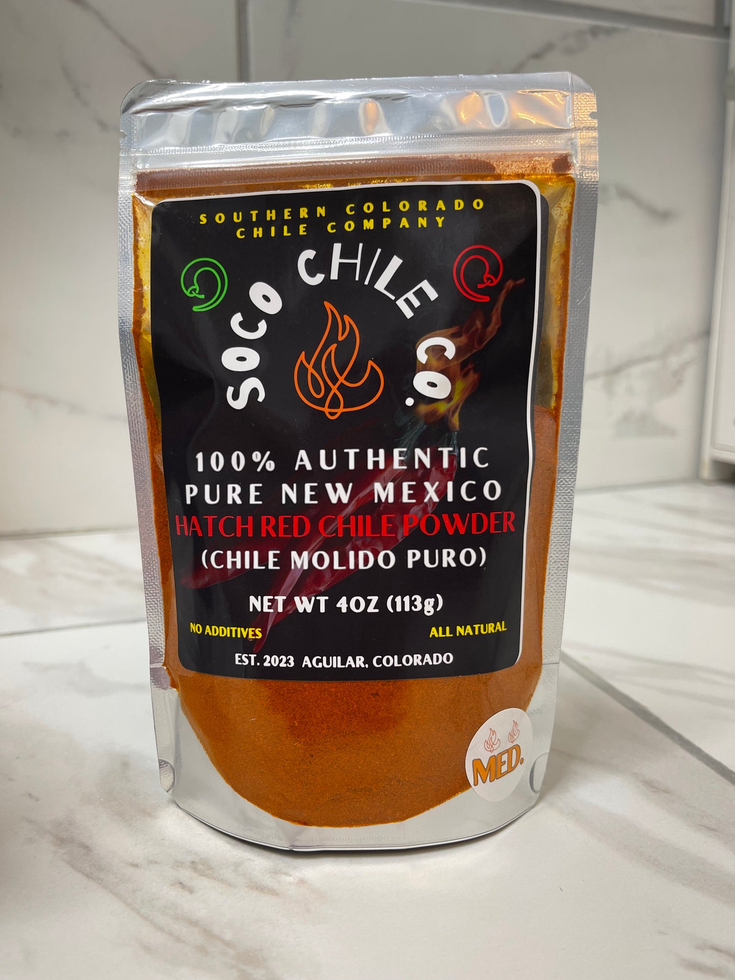 (MEDIUM)100% Authentic Pure New Mexico Hatch Red Chile Powder