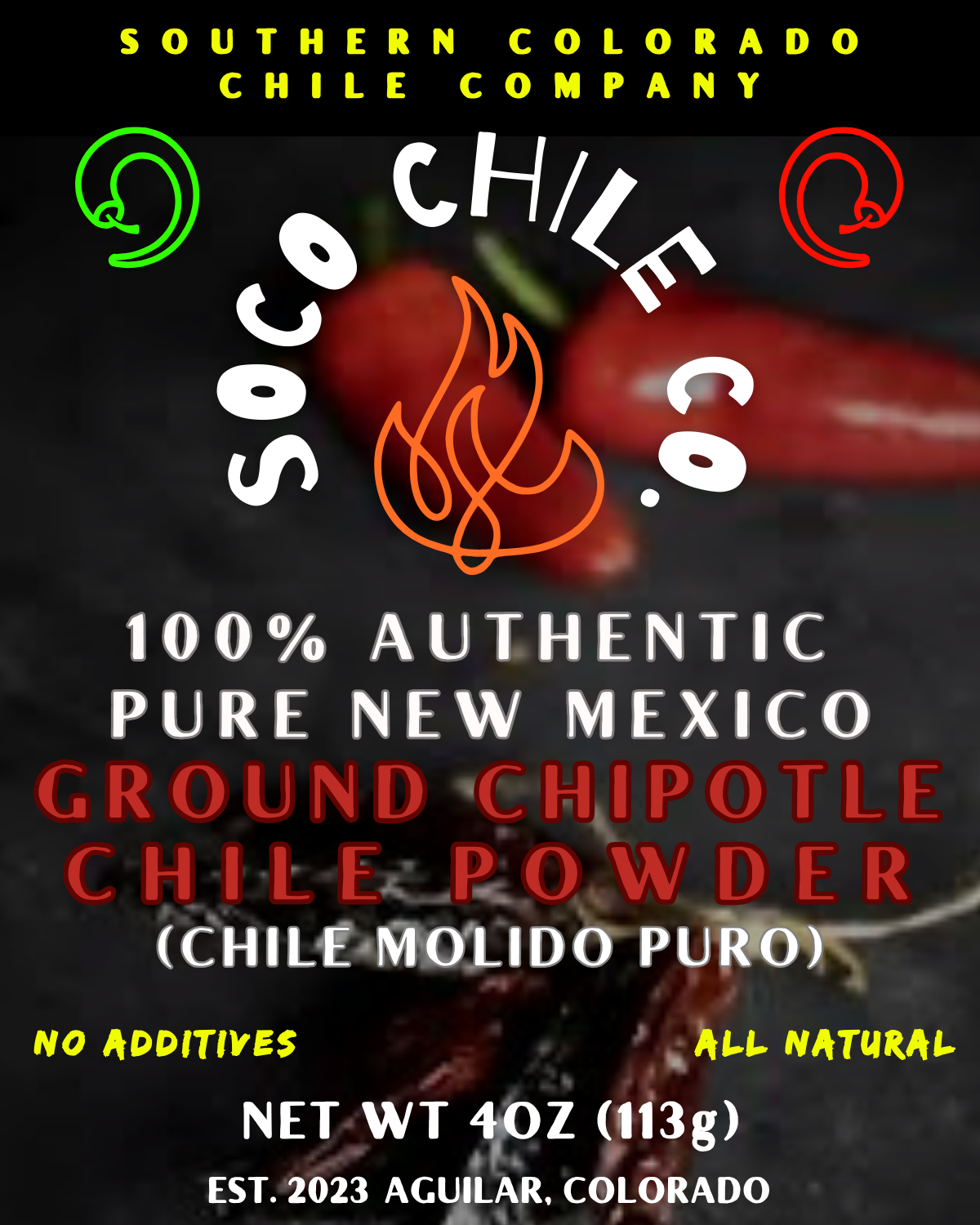 100% Authentic Pure New Mexico Ground Chipotle Chile Powder