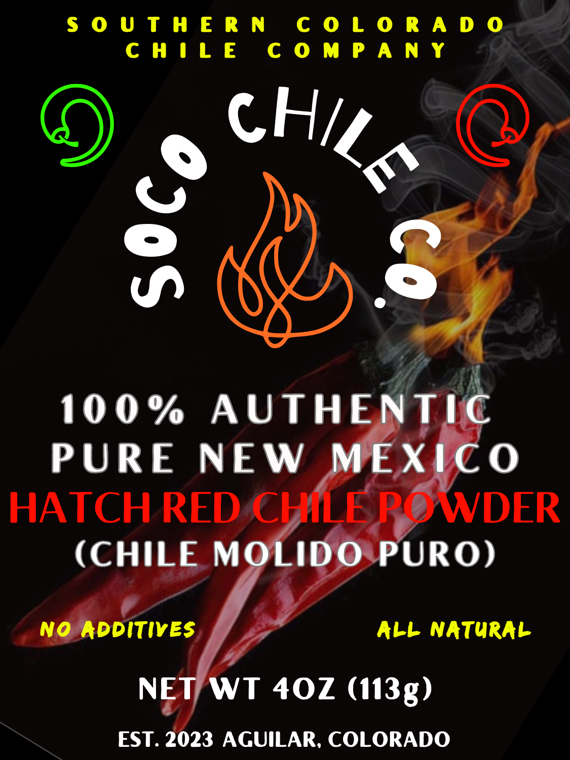 (MEDIUM)100% Authentic Pure New Mexico Hatch Red Chile Powder