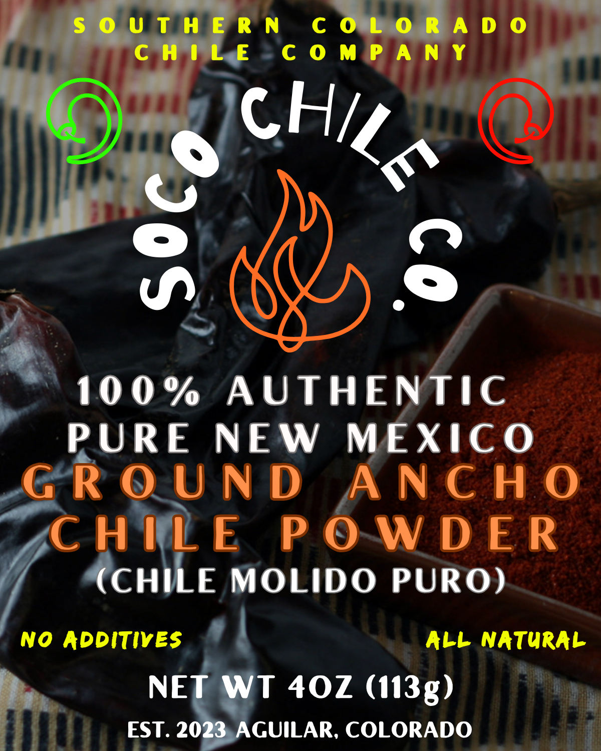 100% Authentic Pure New Mexico Ground Ancho Chile Powder