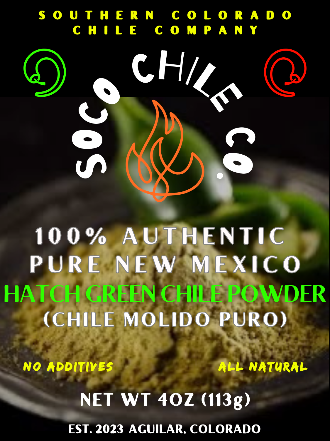 (XHOT)100% Authentic Pure New Mexico Hatch Green Chile Powder