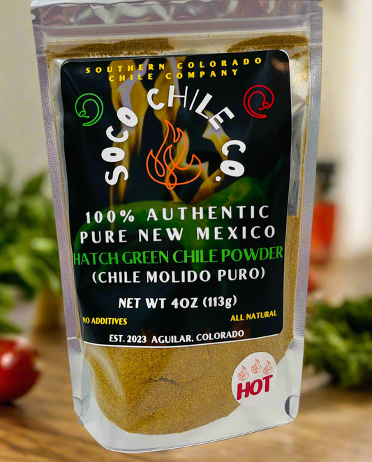 (HOT) 100% Authentic Pure New Mexico Hatch Green Chile Powder