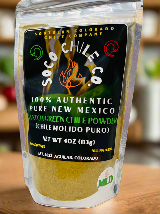 (MILD) 100% Authentic Pure New Mexico Hatch Green Chile Powder